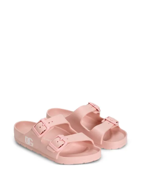 Dolce & Gabbana Kids slippers con hebilla y logo