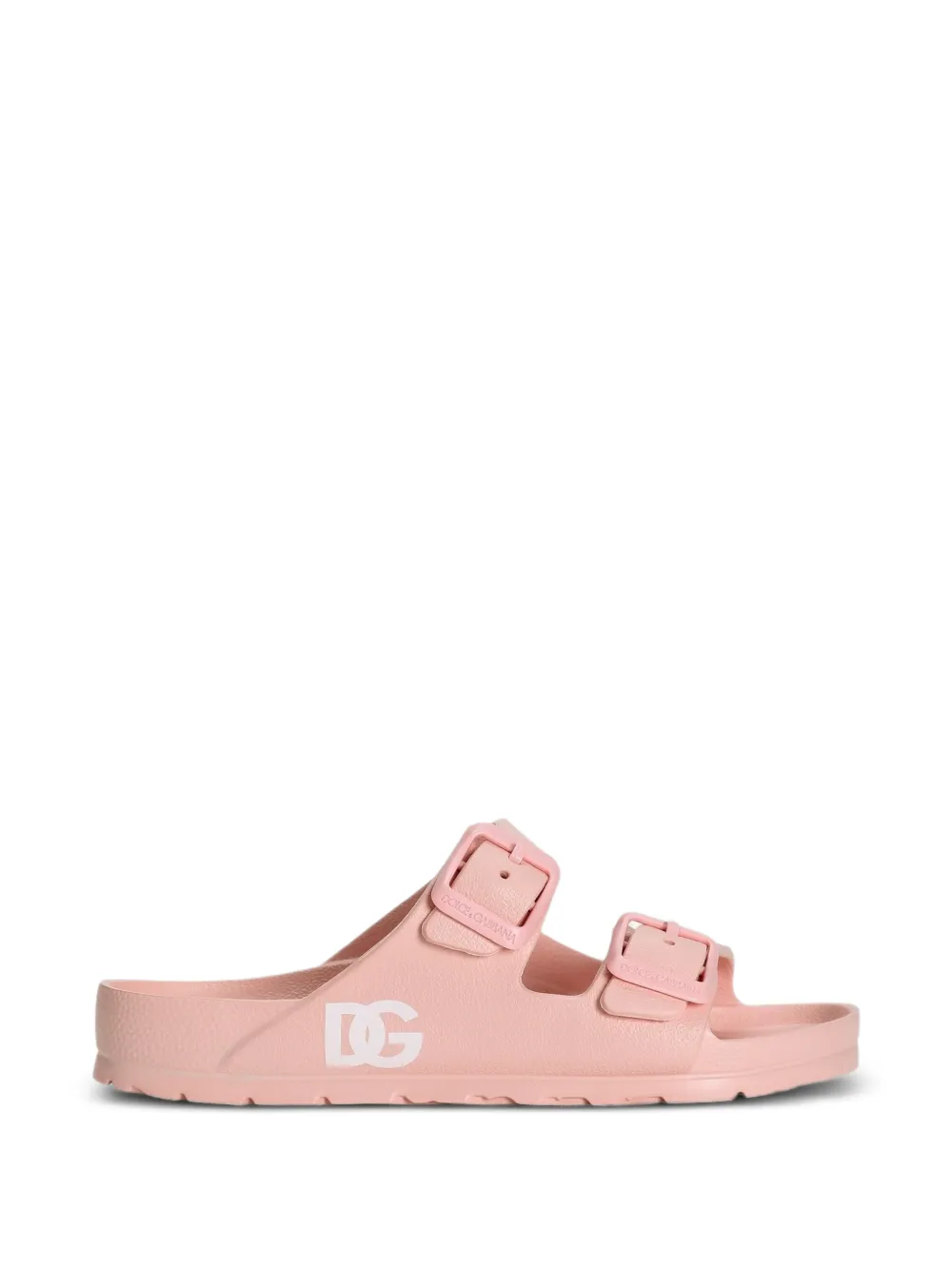 Dolce & Gabbana Kids Slippers met logo en gesp Roze