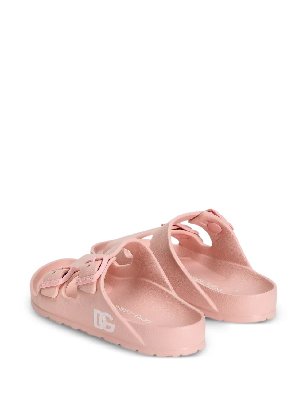 Dolce & Gabbana Kids Slippers met logo en gesp Roze