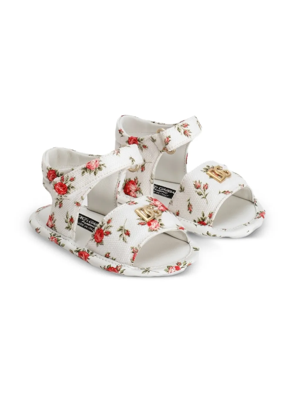 Dolce & Gabbana Kids Sandalen met bloe print Wit