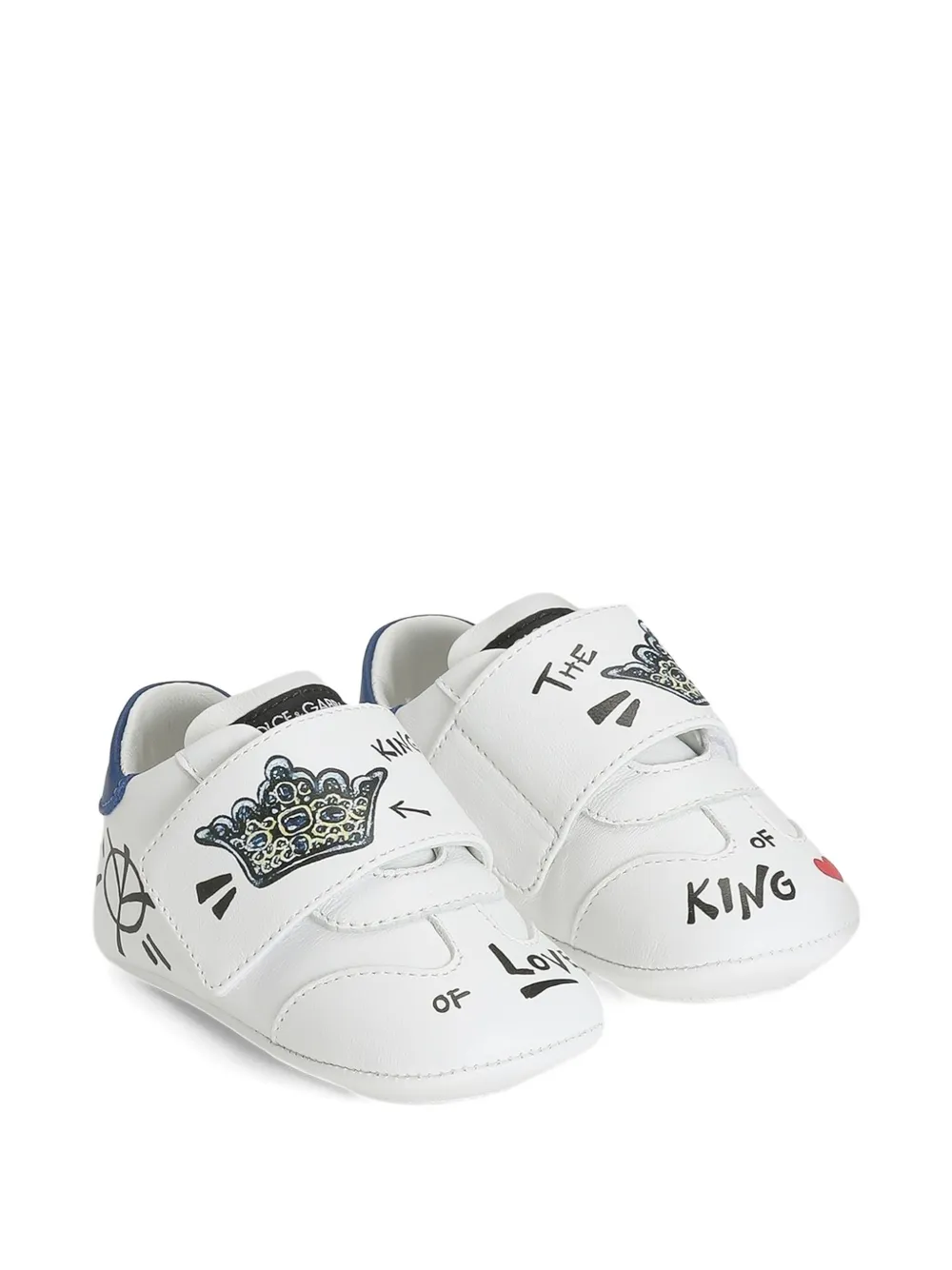 Dolce & Gabbana Kids lamb skin trainers Wit