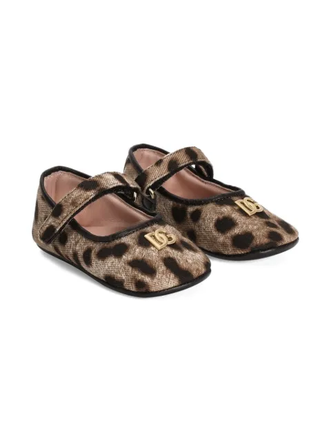 Dolce & Gabbana Kids Drill leopard-print ballet flats