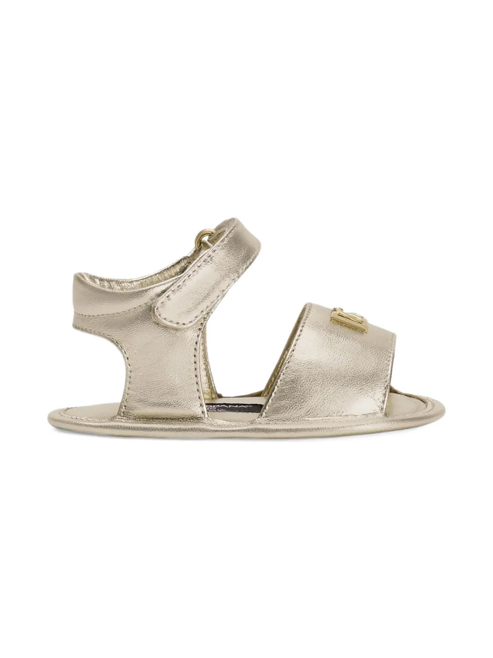 Dolce & Gabbana Kids Sandalen met DG-plakkaat - Goud