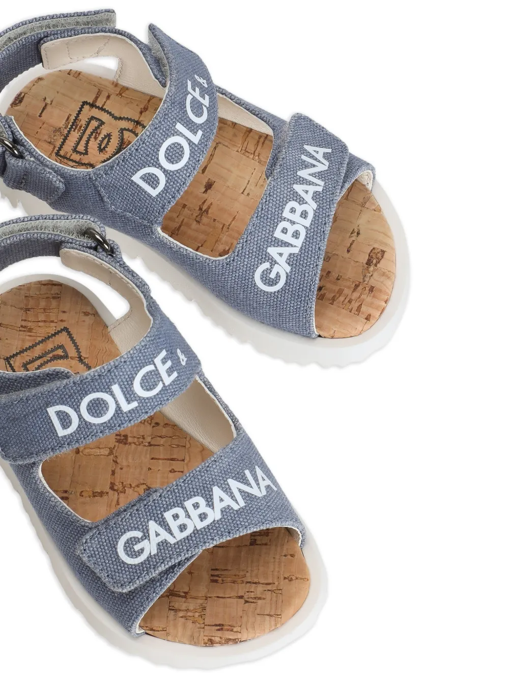 Dolce & Gabbana Kids canvas sandals Blauw