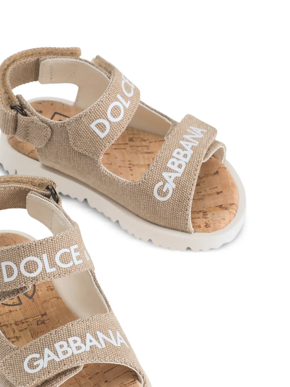 Dolce & Gabbana Kids canvas sandals Beige