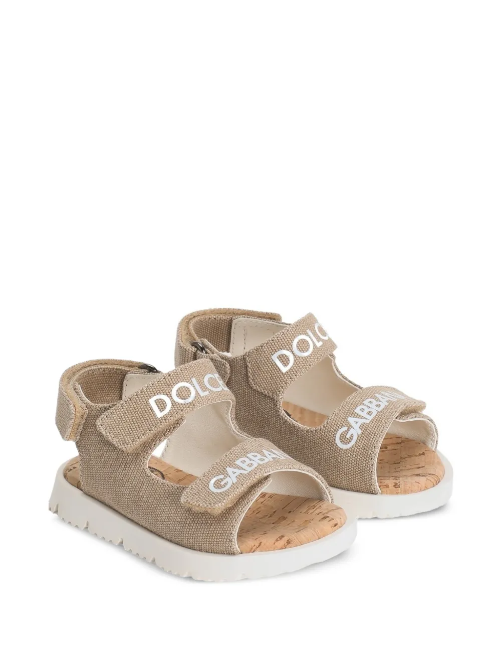 Dolce & Gabbana Kids canvas sandals - Toni neutri