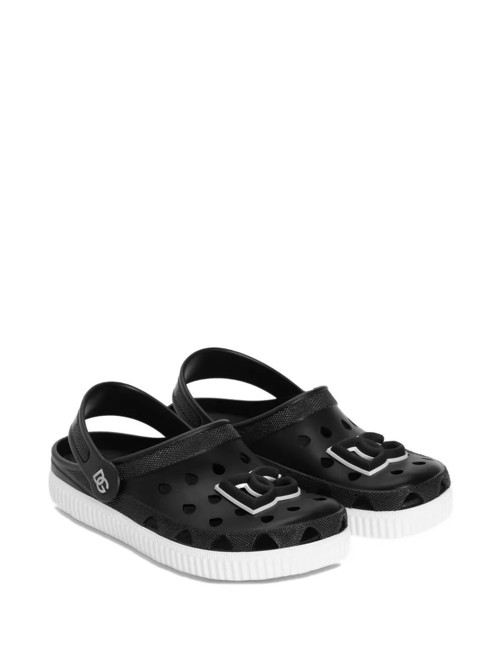 Dolce & Gabbana Kids logo appliqué sandals Zwart