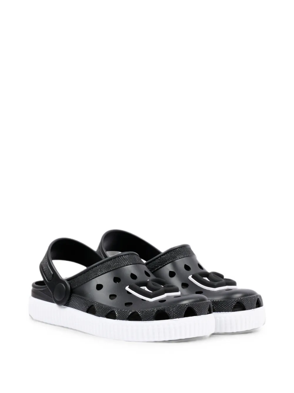 Dolce & Gabbana Kids Sandalen met logo-applicatie Zwart