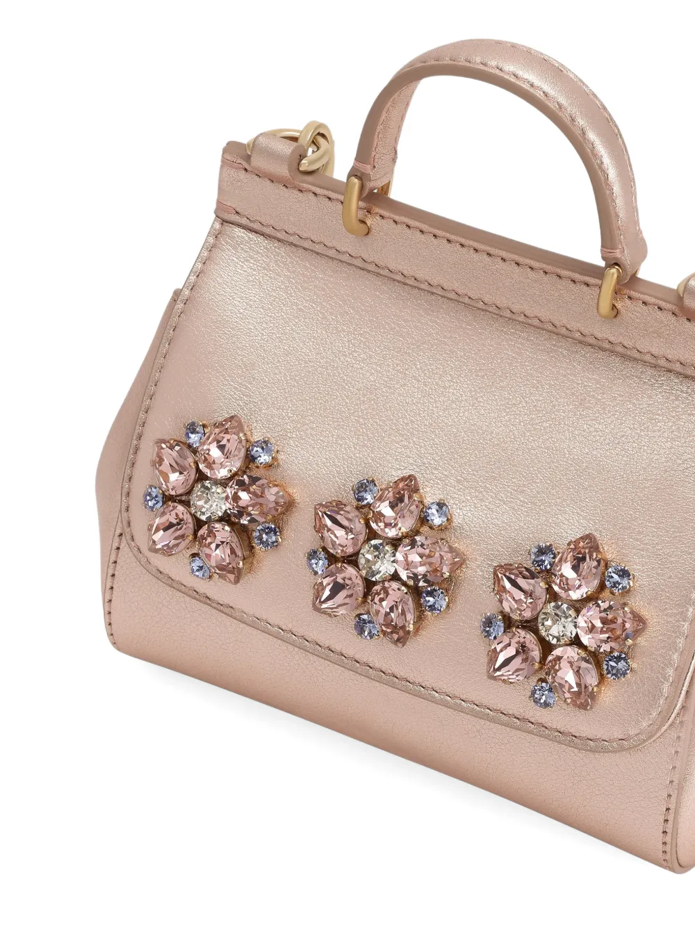 Dolce & Gabbana Kids SICILY tas met bloemapplicatie en handgreep Roze