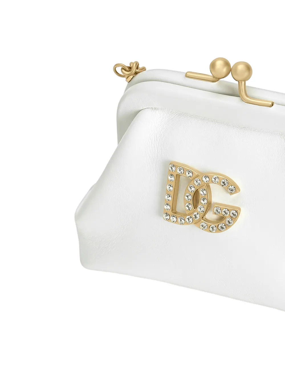 Dolce & Gabbana Kids Schoudertas met kristallen logo Wit