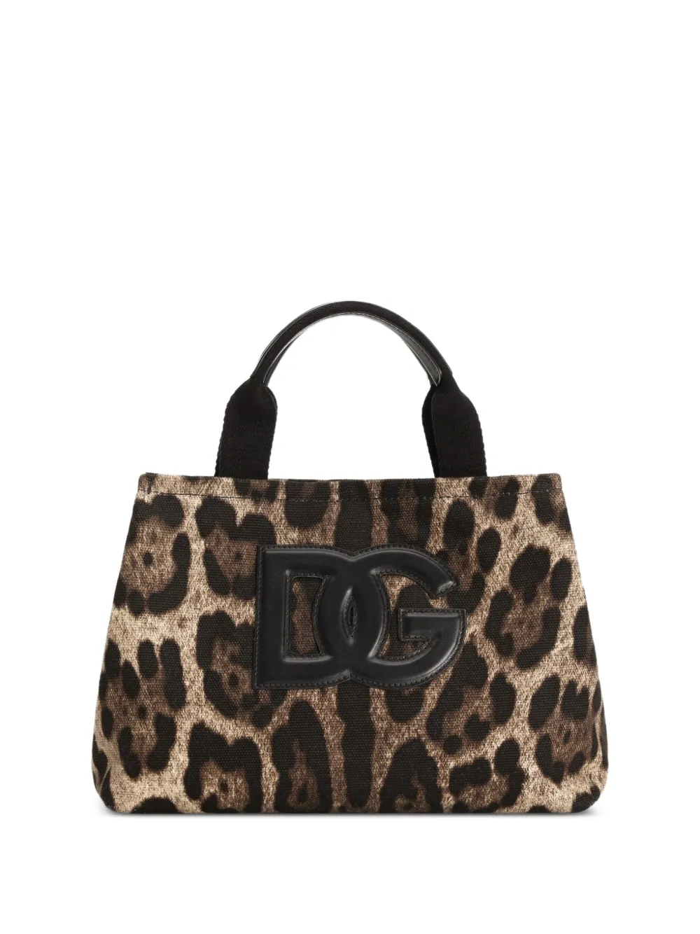 Dolce & Gabbana Kids leopard-print logo-appliqué tote bag - Marrone