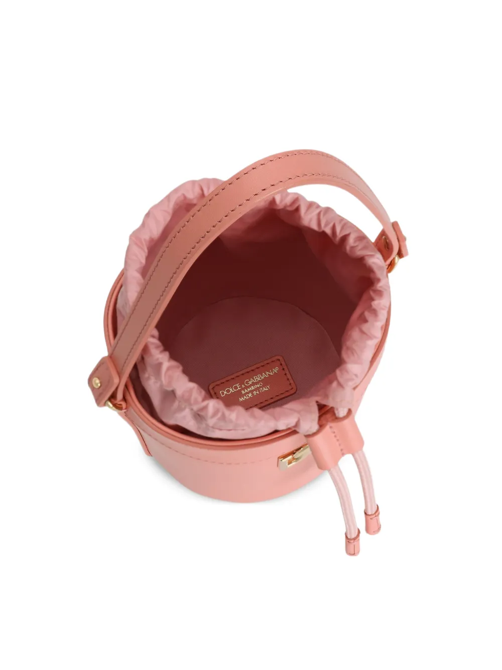 Dolce & Gabbana Kids Nappa leren bucket-tas Roze