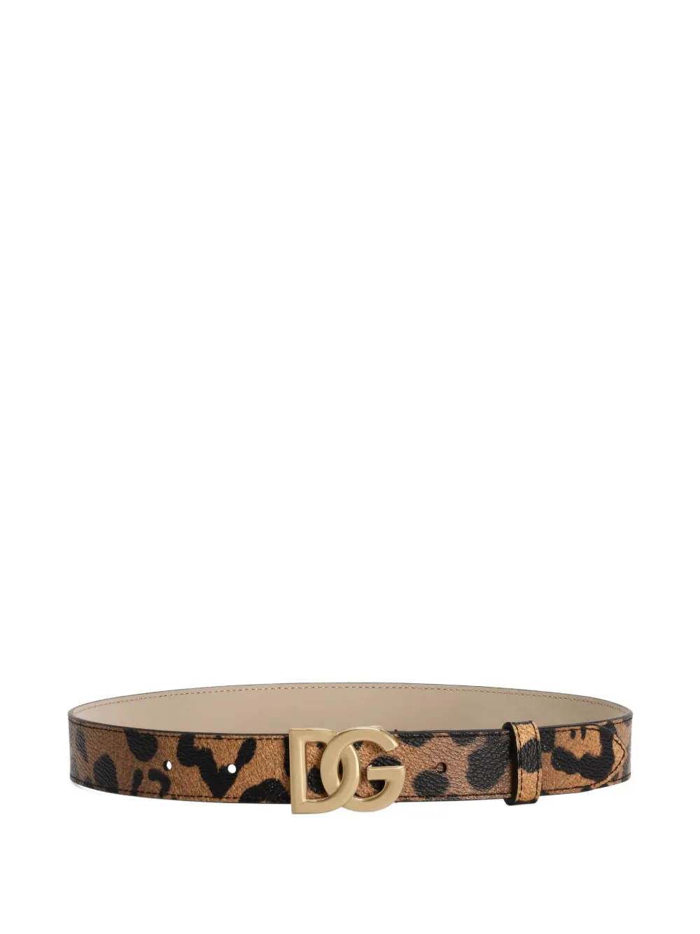 Dolce & Gabbana Kids leopard-print logo belt - Marrone