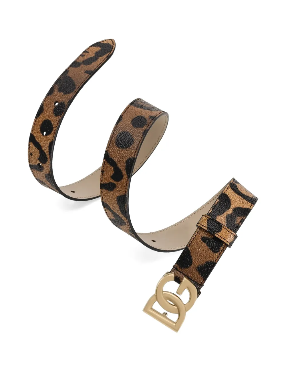 Dolce & Gabbana Kids leopard-print logo belt - Bruin