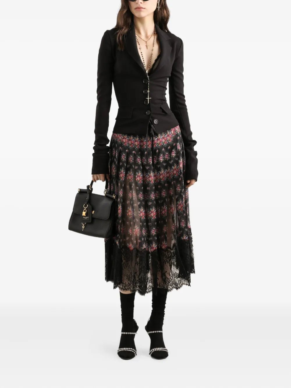 Dolce & Gabbana Jack met enkele rij knopen Zwart
