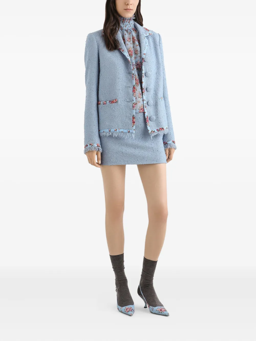 Dolce & Gabbana Rachel geweven jack met enkele rij knopen Blauw