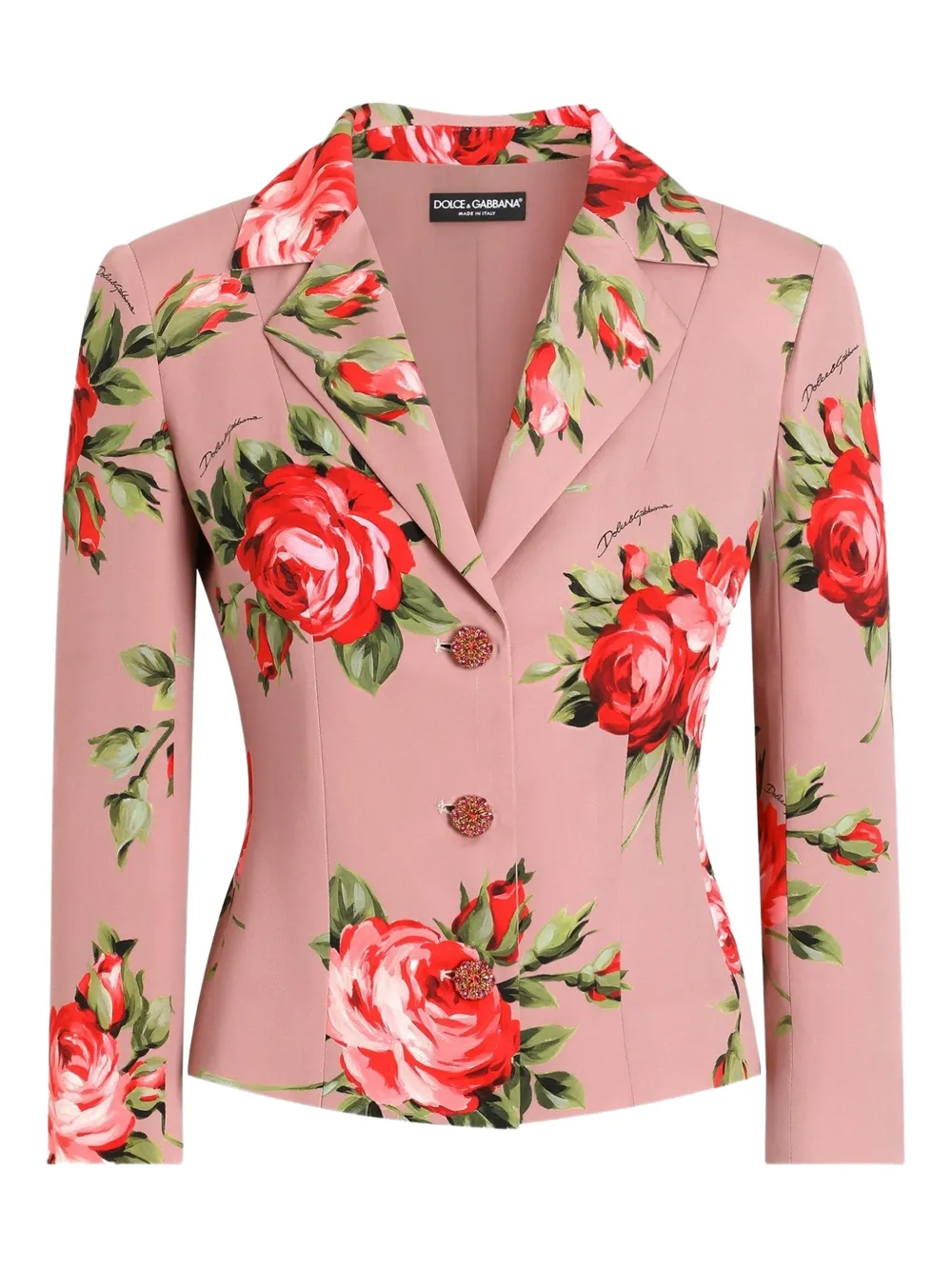 Dolce & Gabbana Giacca con bottoni a fiore - Rosa