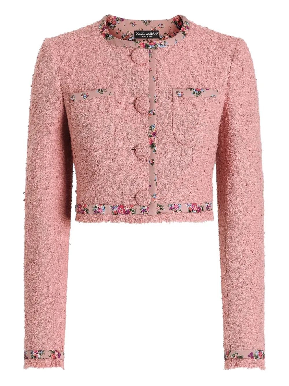 Dolce & Gabbana Giacca con orlo a fiori - Rosa
