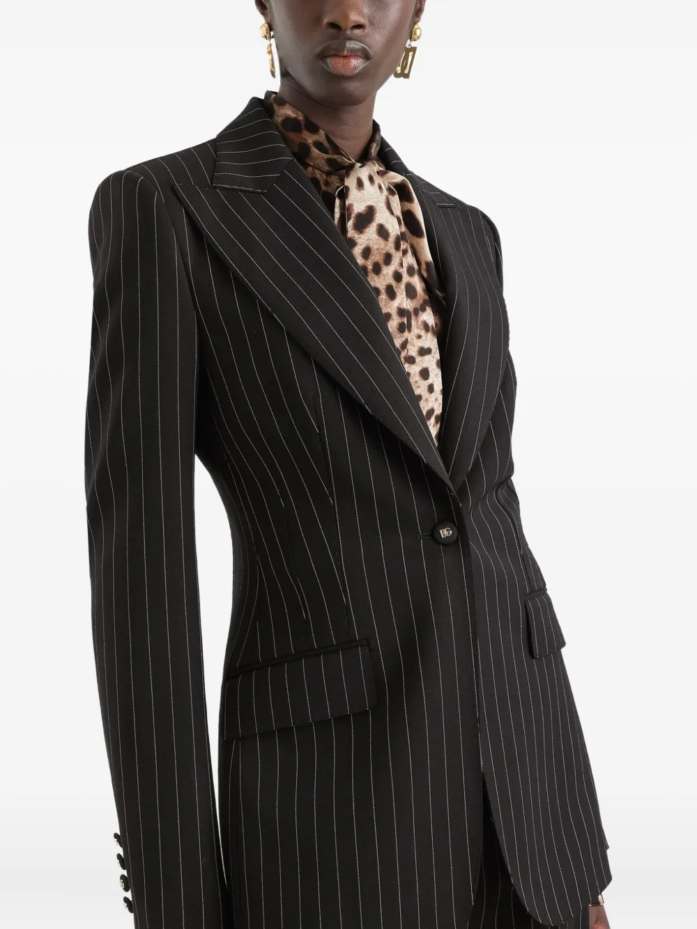 striped single-breasted jacket