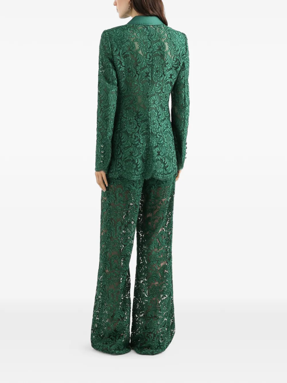  Dolce & Gabbana Lace Double-breasted Blazer - Green 