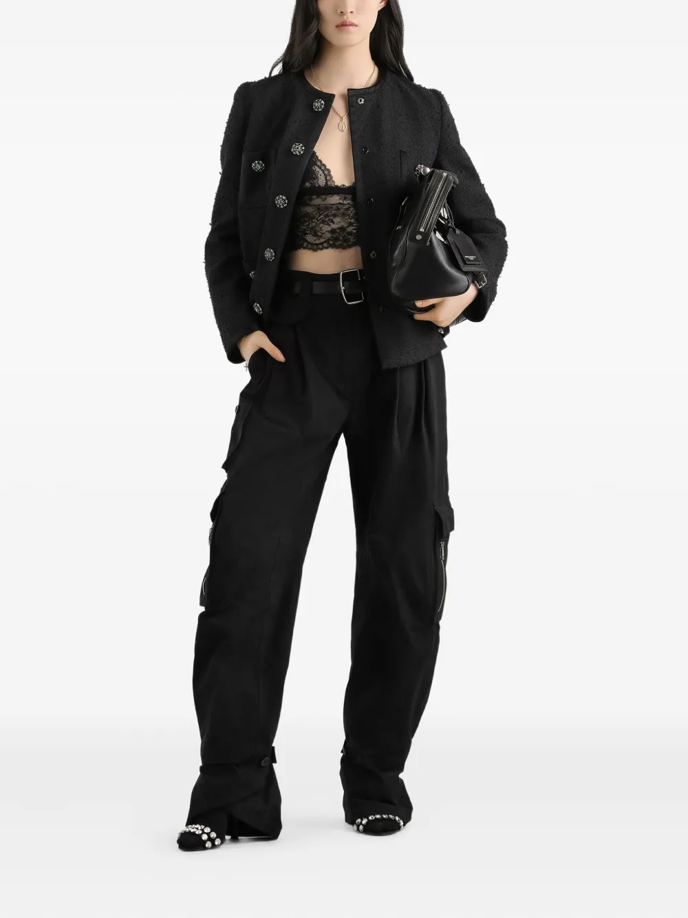 Dolce & Gabbana Embellished Pocket Jacket - Black 