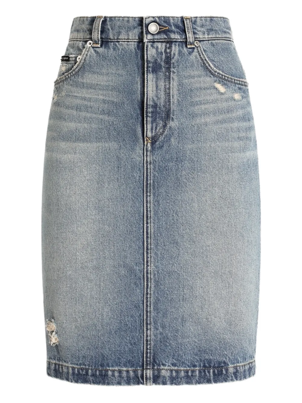 Dolce & Gabbana Jeans-Minirock im Distressed-Look - Blau