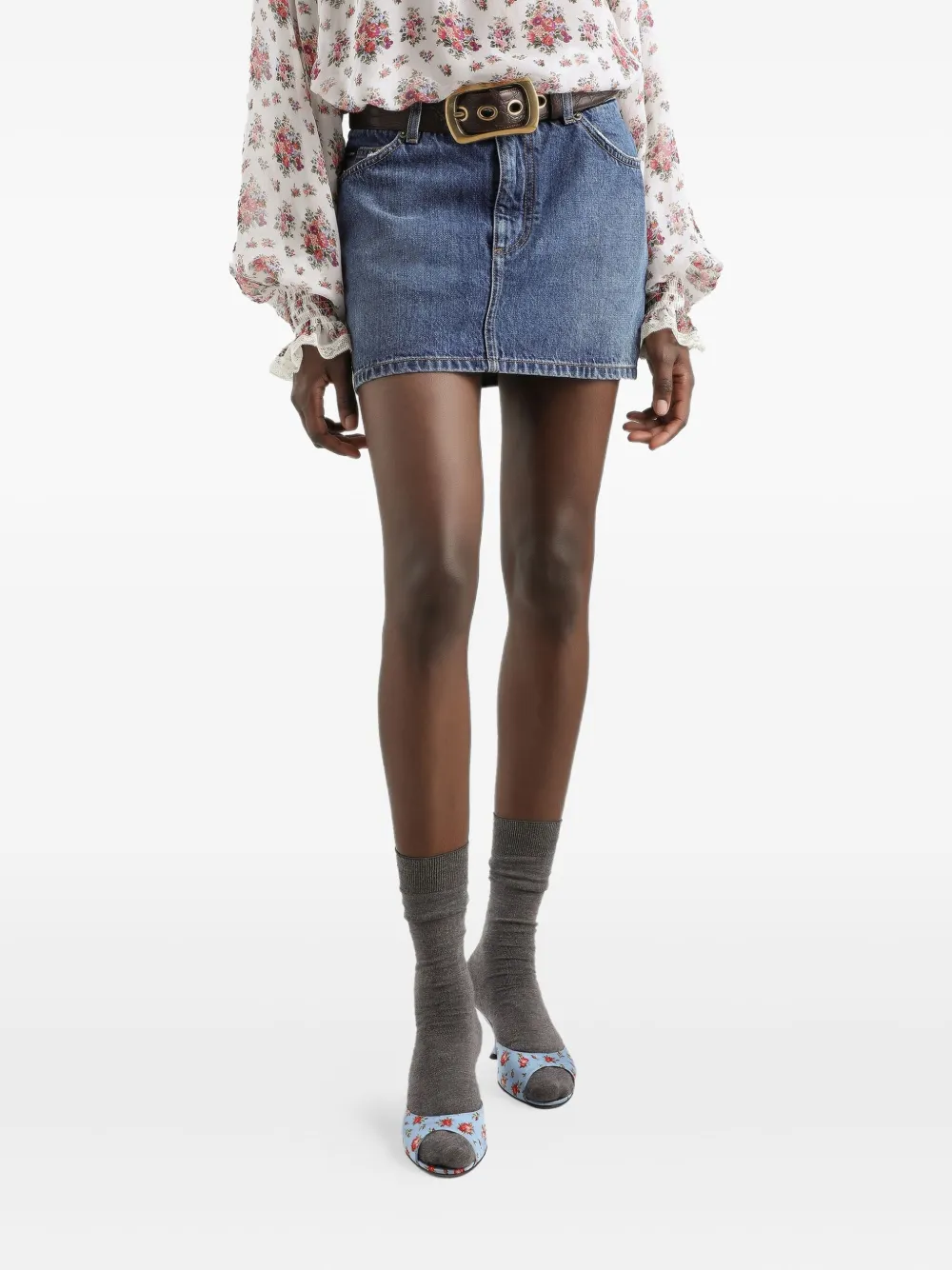Dolce & Gabbana Mini-rok met zak Blauw