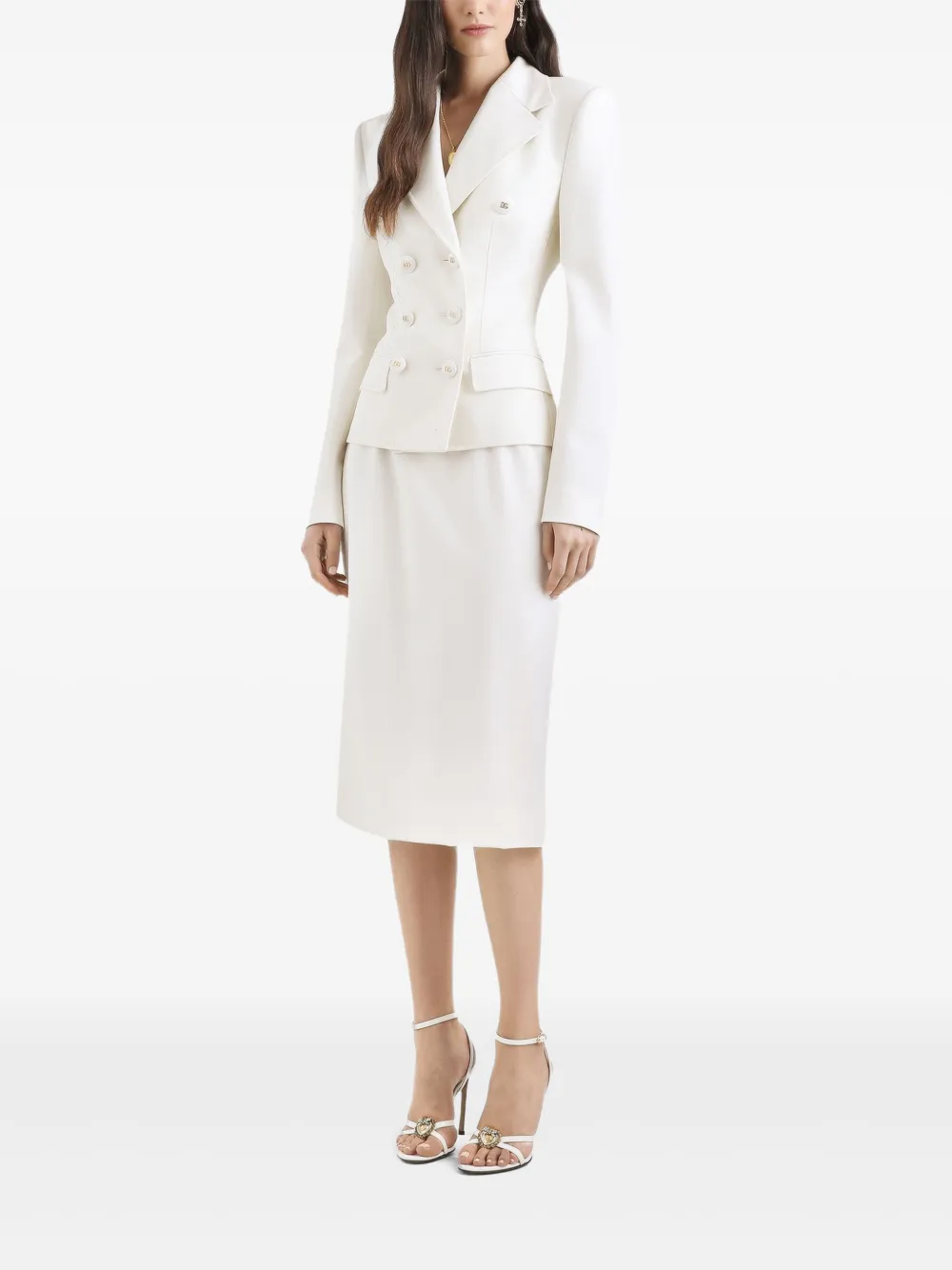 Dolce & Gabbana Gonna midi a matita - Bianco