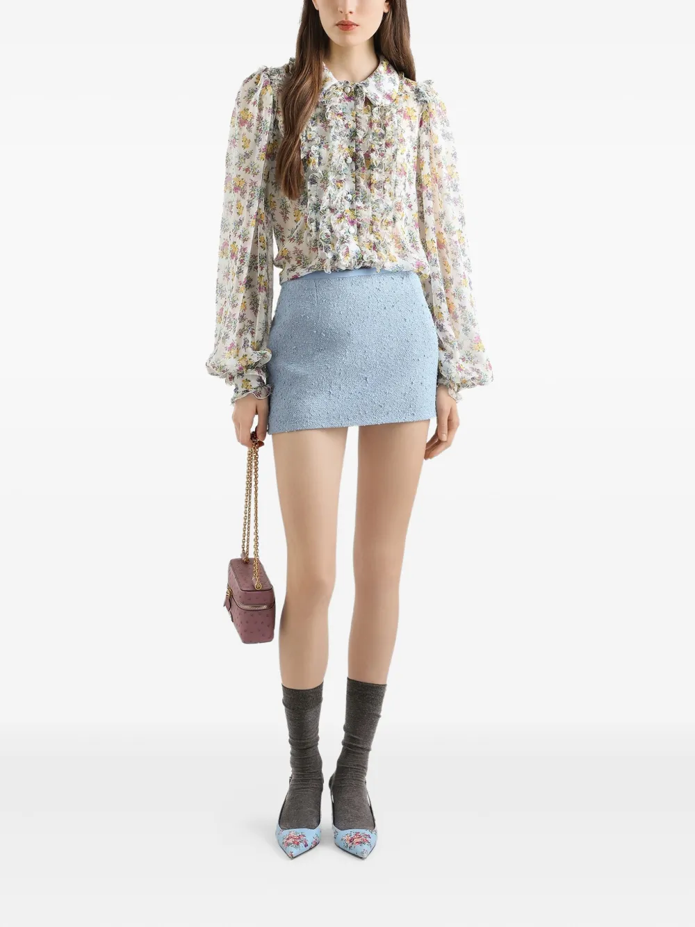 Dolce & Gabbana Mini-rok met textuur - Blauw