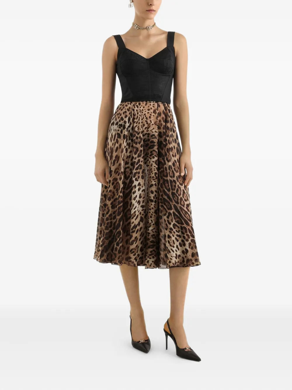 Dolce & Gabbana falda midi con estampado de leopardo | Faldas plisadas | Image 2