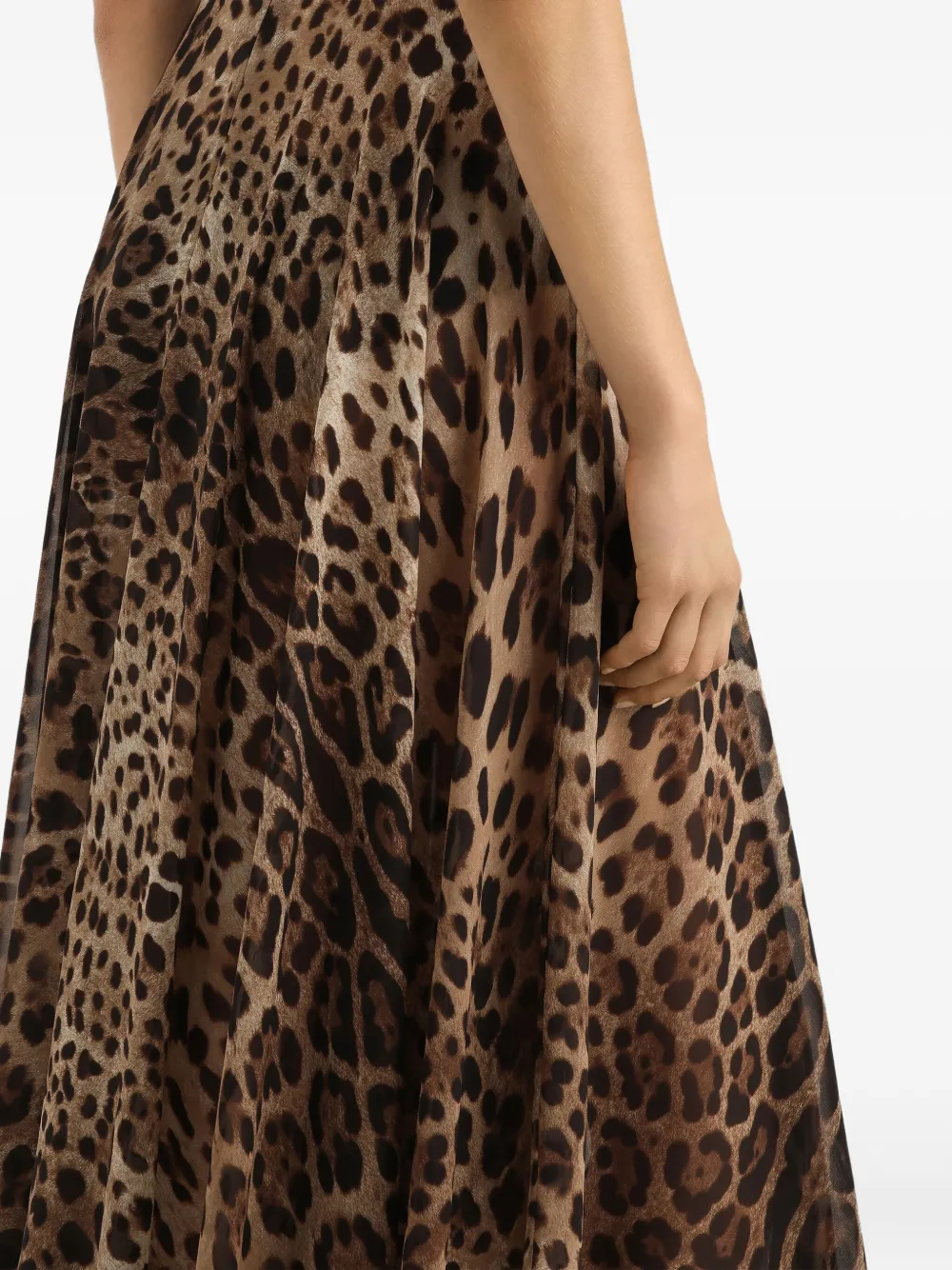 Dolce & Gabbana Midi-rok met luipaardprint Bruin