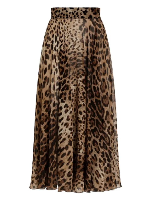 Dolce & Gabbana falda midi con estampado de leopardo