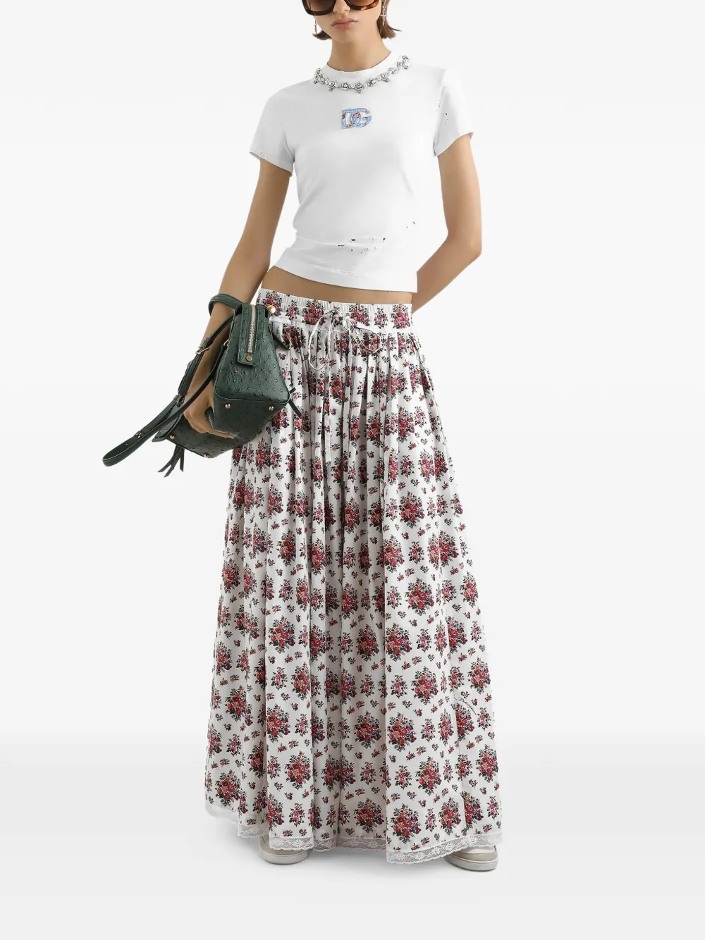 Dolce & Gabbana Maxi-rok met trekkoord Wit