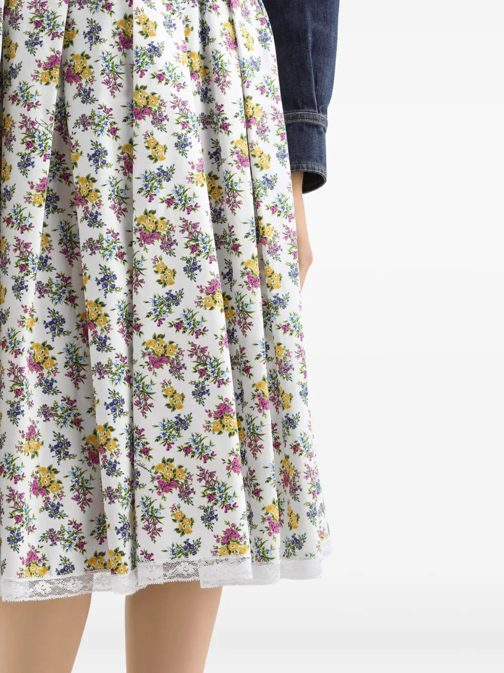 Dolce & Gabbana Rok met bloemenkant Wit