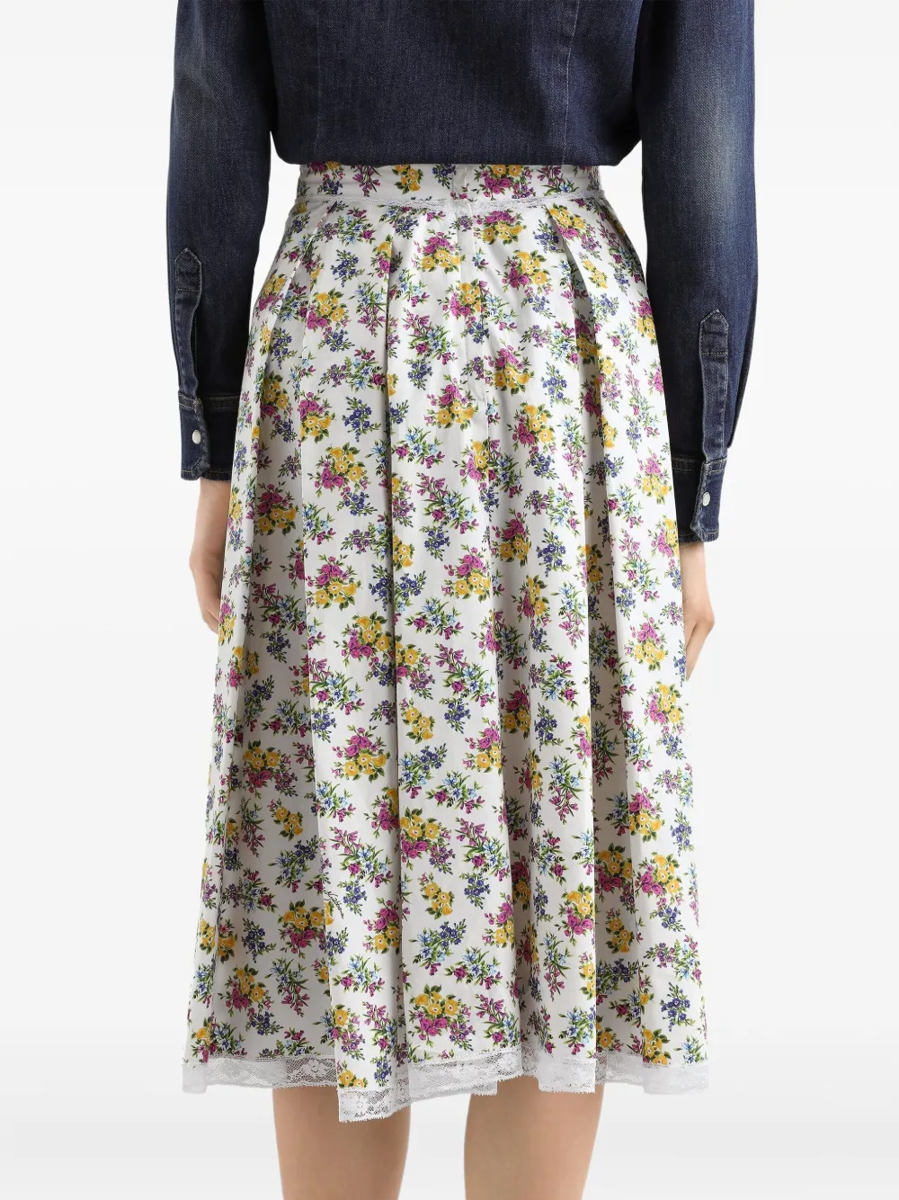 Dolce & Gabbana Rok met bloemenkant Wit