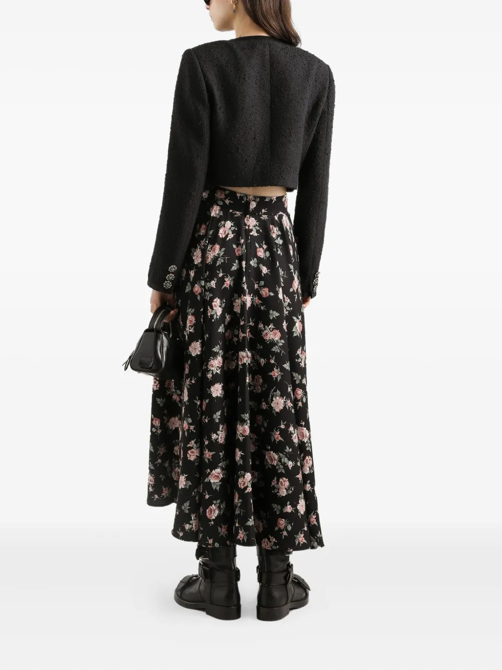 Dolce & Gabbana Rok met bloemenprint Zwart