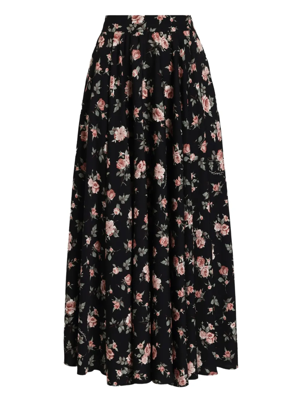 Dolce & Gabbana Gonna midi a fiori - Nero