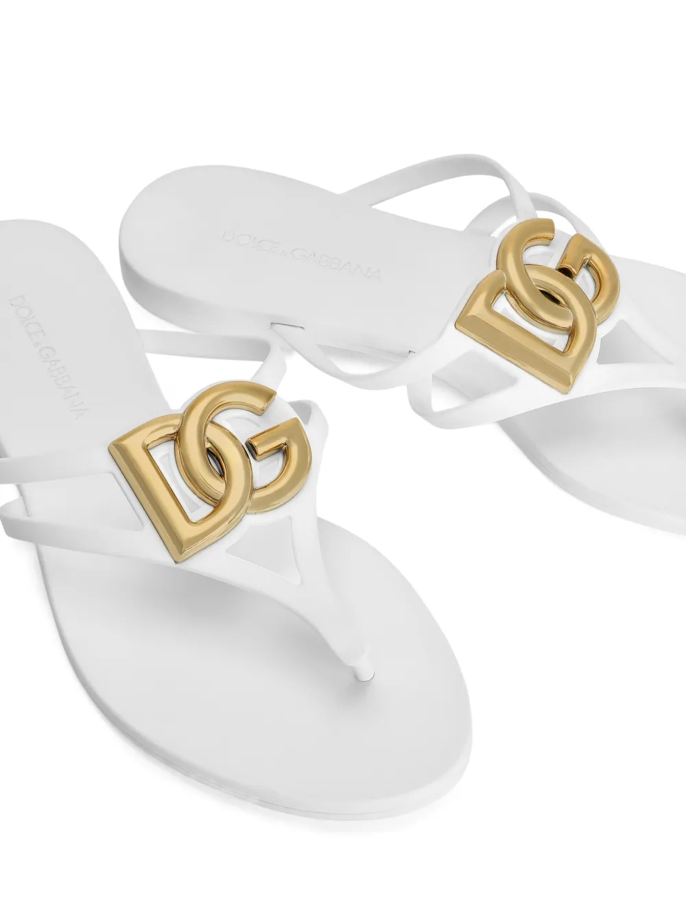 Dolce & Gabbana logo-appliqué slides Beige