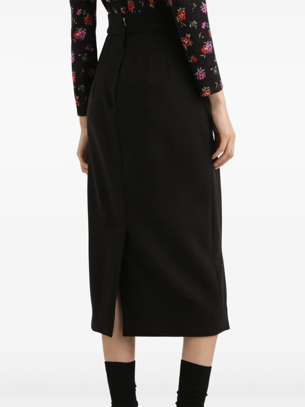 Dolce & Gabbana Stretch wollen kokerrok Zwart
