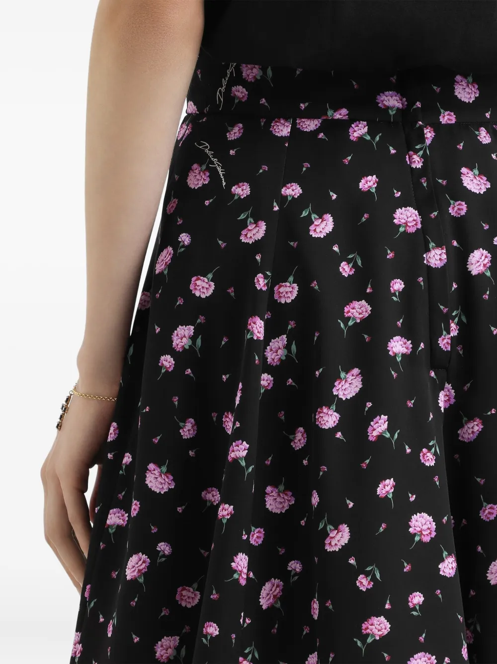 Dolce & Gabbana Mini-rok met bloemenprint Zwart