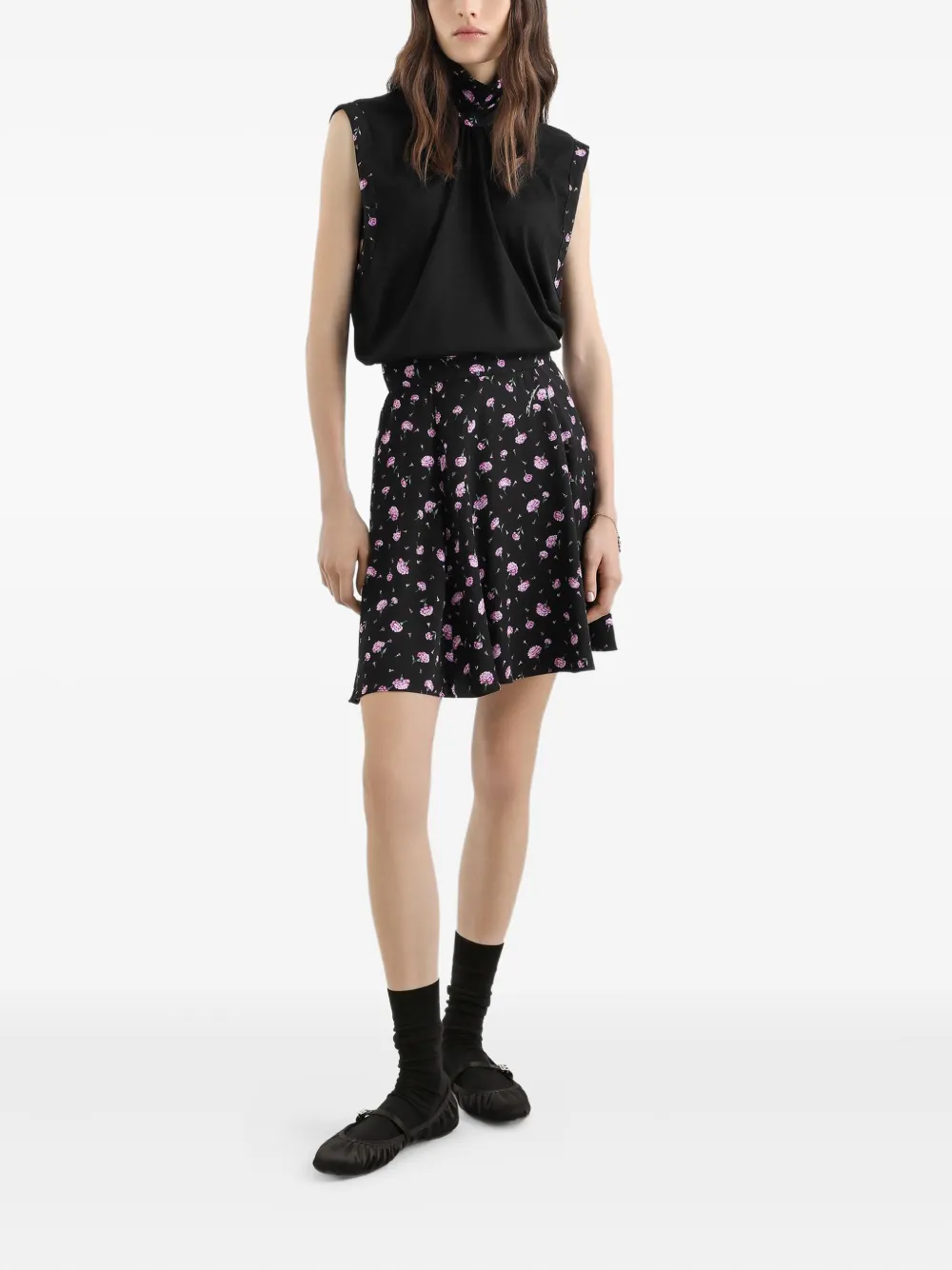 Dolce & Gabbana Mini-rok met bloemenprint Zwart