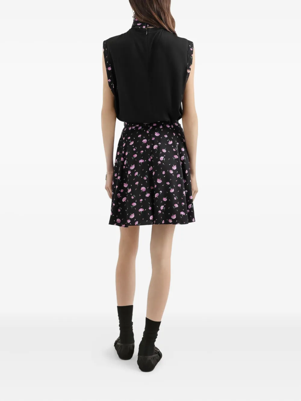 Dolce & Gabbana Mini-rok met bloemenprint Zwart