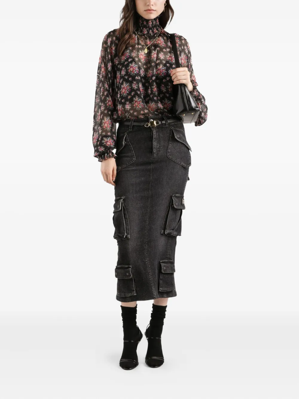  Dolce & Gabbana Cargo-pocket Midi Skirt - Black 