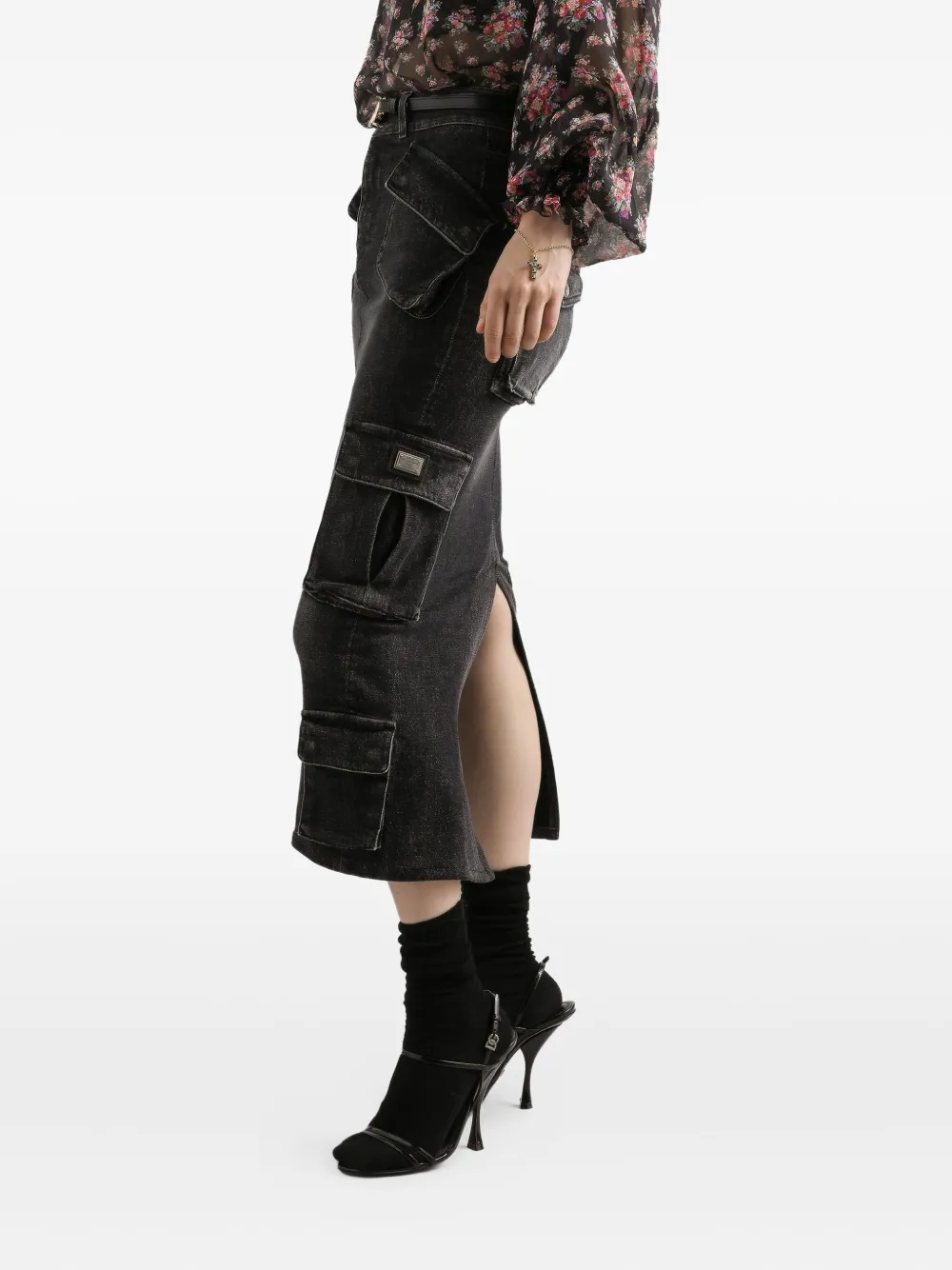 Dolce & Gabbana Mini-rok met cargo zak Zwart