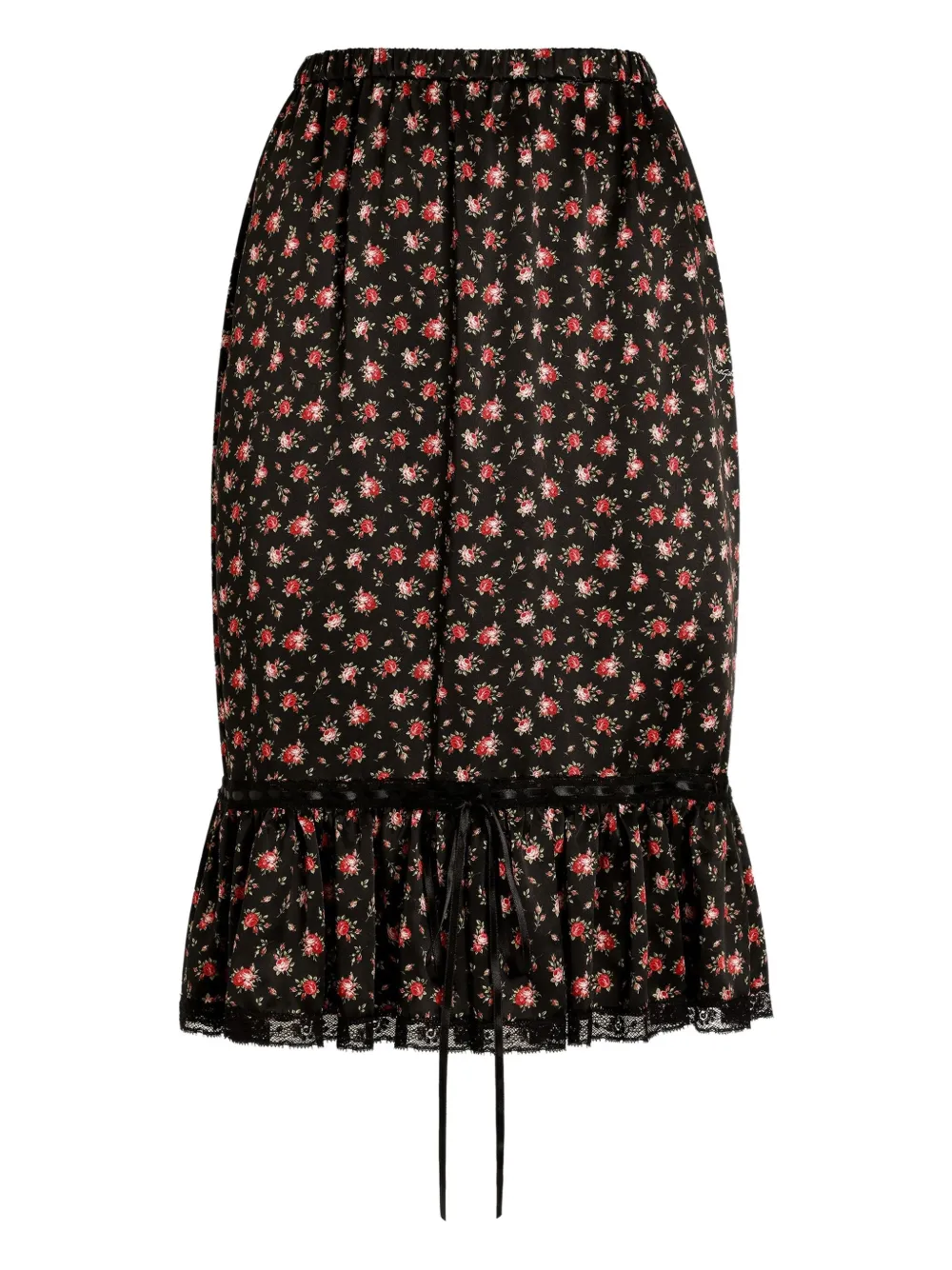 Dolce & Gabbana Gonna midi a fiori - Nero