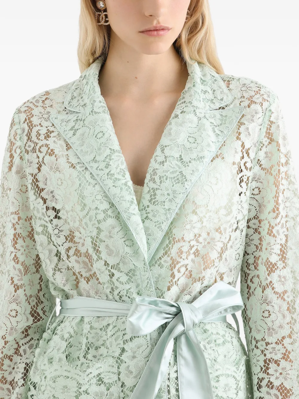 Dolce & Gabbana Jack met kanten detail en ceintuur Groen