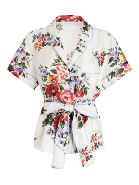 Dolce & Gabbana floral-print tie shirt