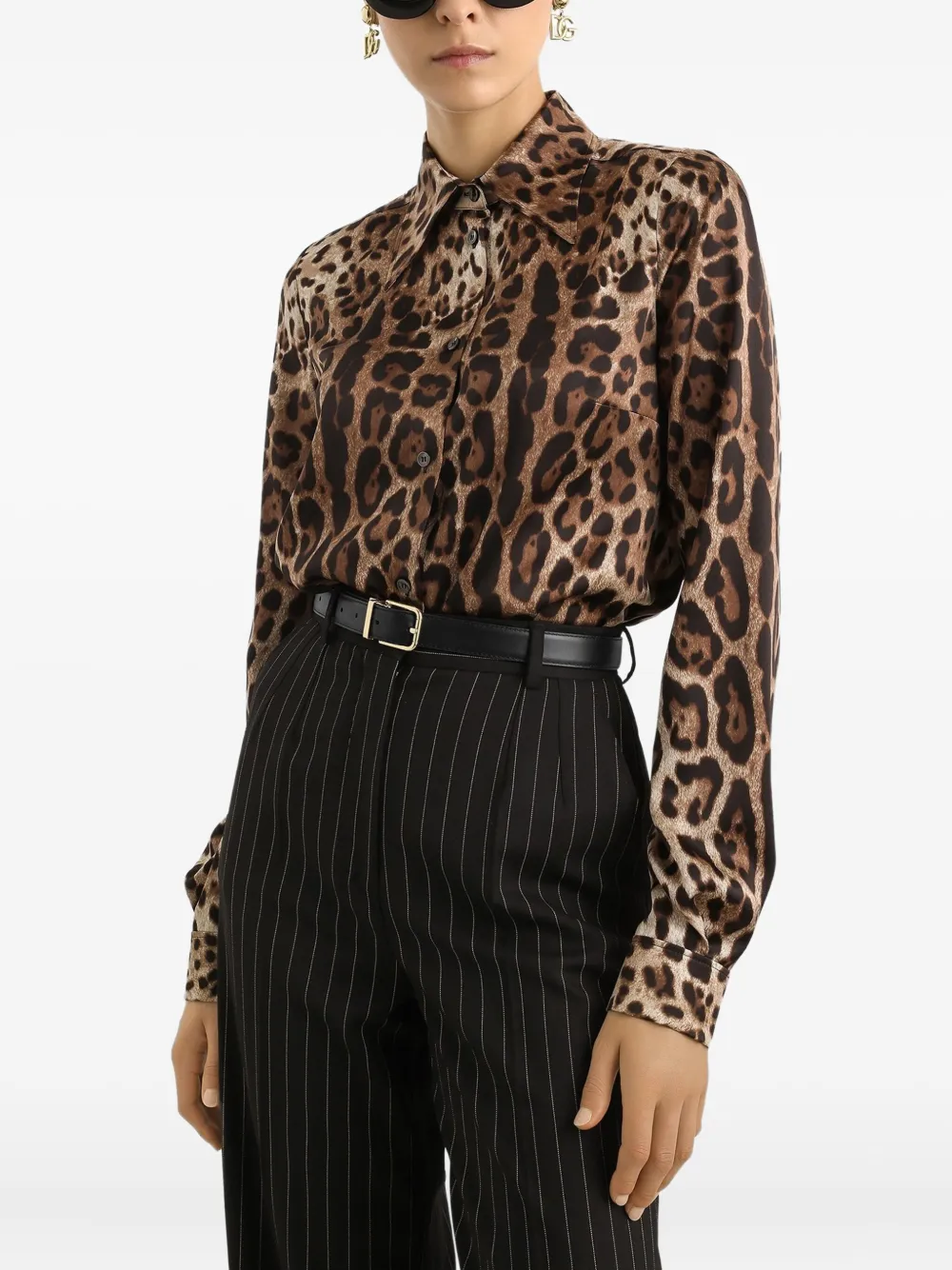 Dolce & Gabbana Blouse met luipaardprint - Bruin