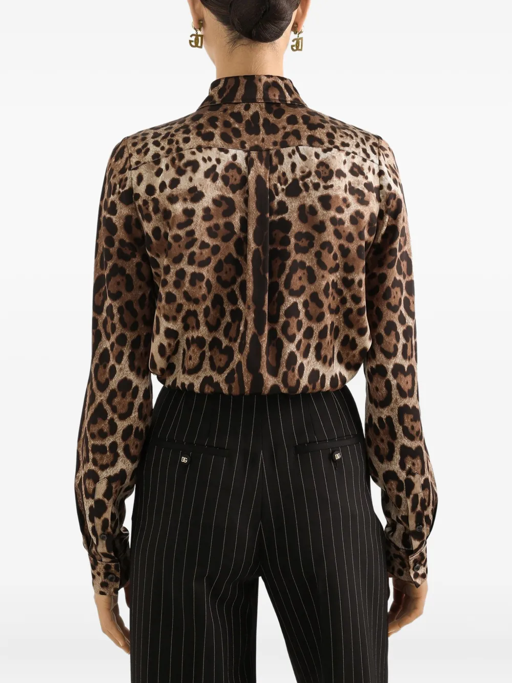 Dolce & Gabbana Overhemd met luipaardprint Bruin