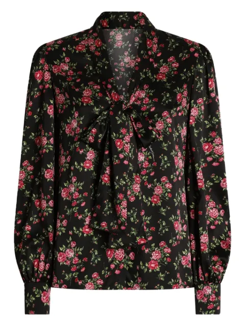 Dolce & Gabbana blouse à fleurs et col noué